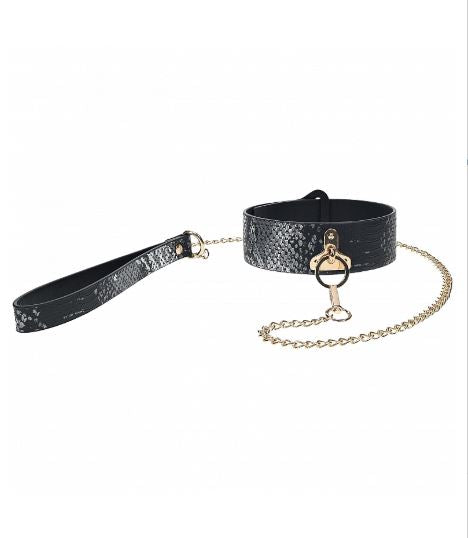 Ouch! Florence Collection Collar With Leash Black