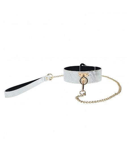 Ouch! Florence Collection Collar With Leash White