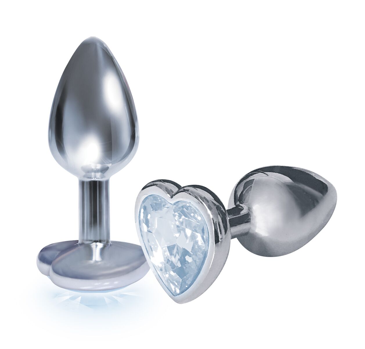 The 9's The Silver Starter Bejeweled Heart Stainless Steel Plug - Diamond