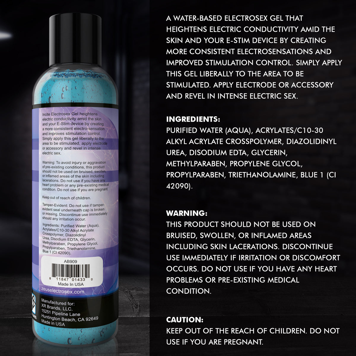 Zeus Incite Electrosex Gel - 8.5 oz