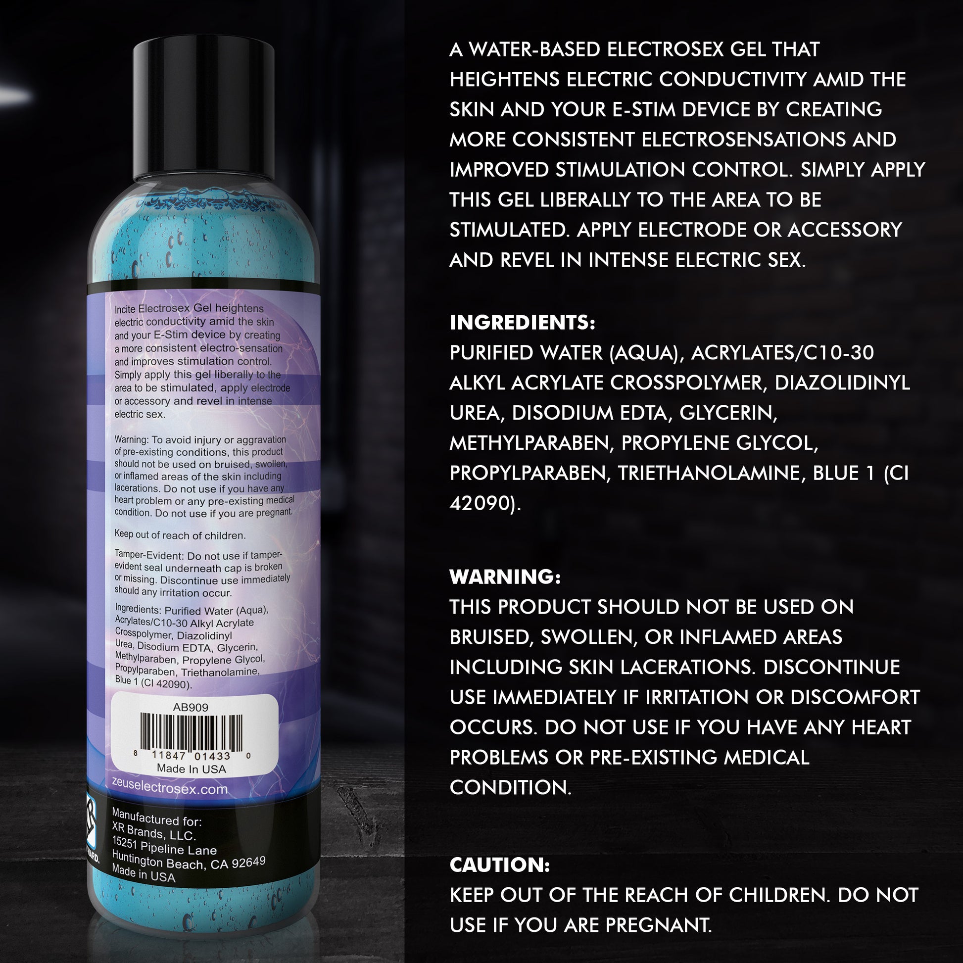 Zeus Incite Electrosex Gel - 8.5 oz