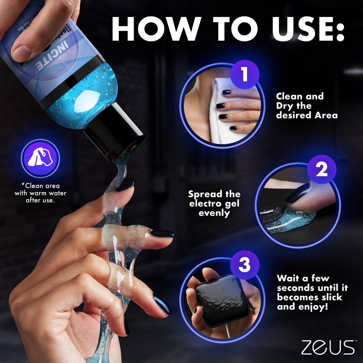 Zeus Incite Electrosex Gel - 8.5 oz