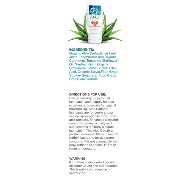 Aloe Cadabra Organic Lubricant - 2.5 Oz Bottle Naked Strawberry