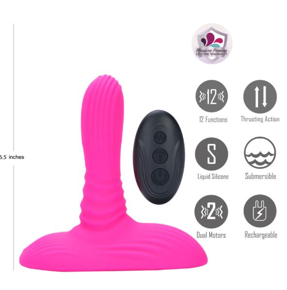Adira Pink Thrusting Vibe Pad Penis Ring