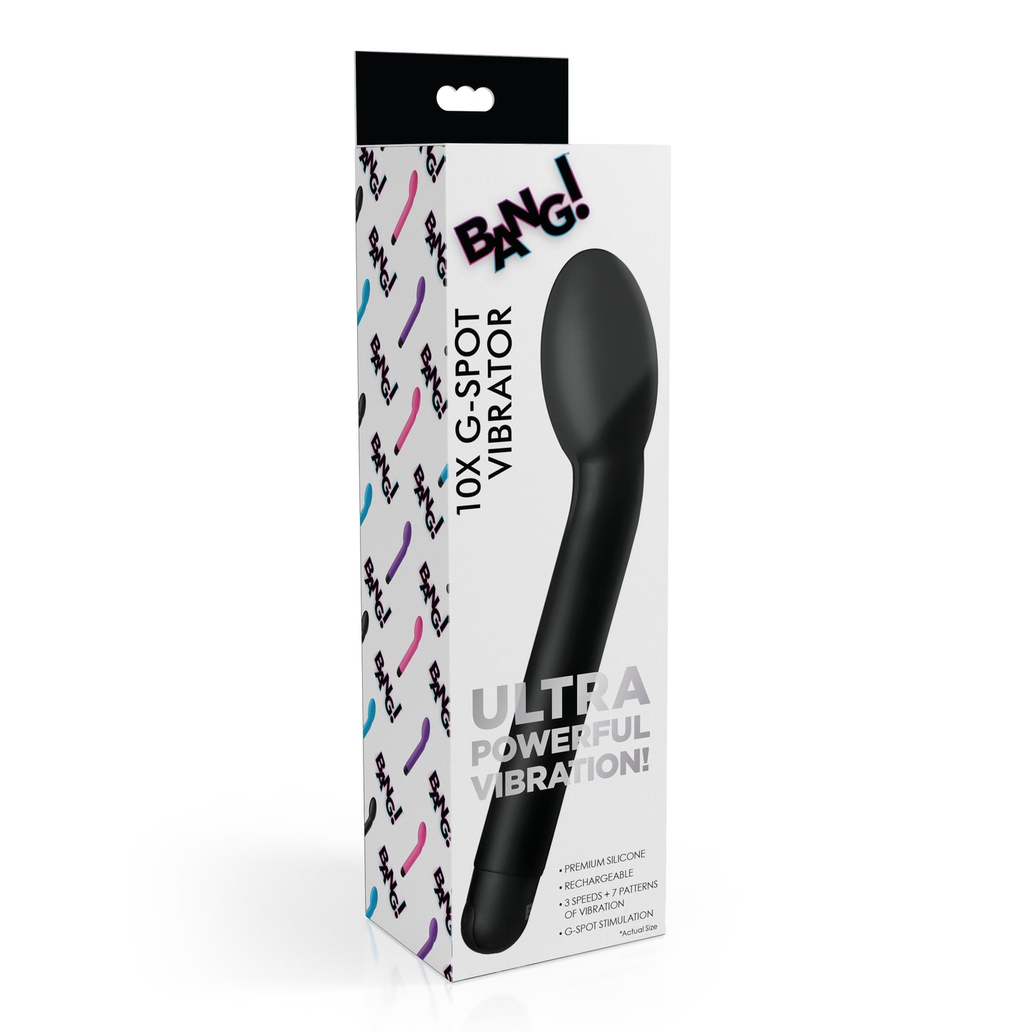 10X Silicone G-Spot Vibrator - Black