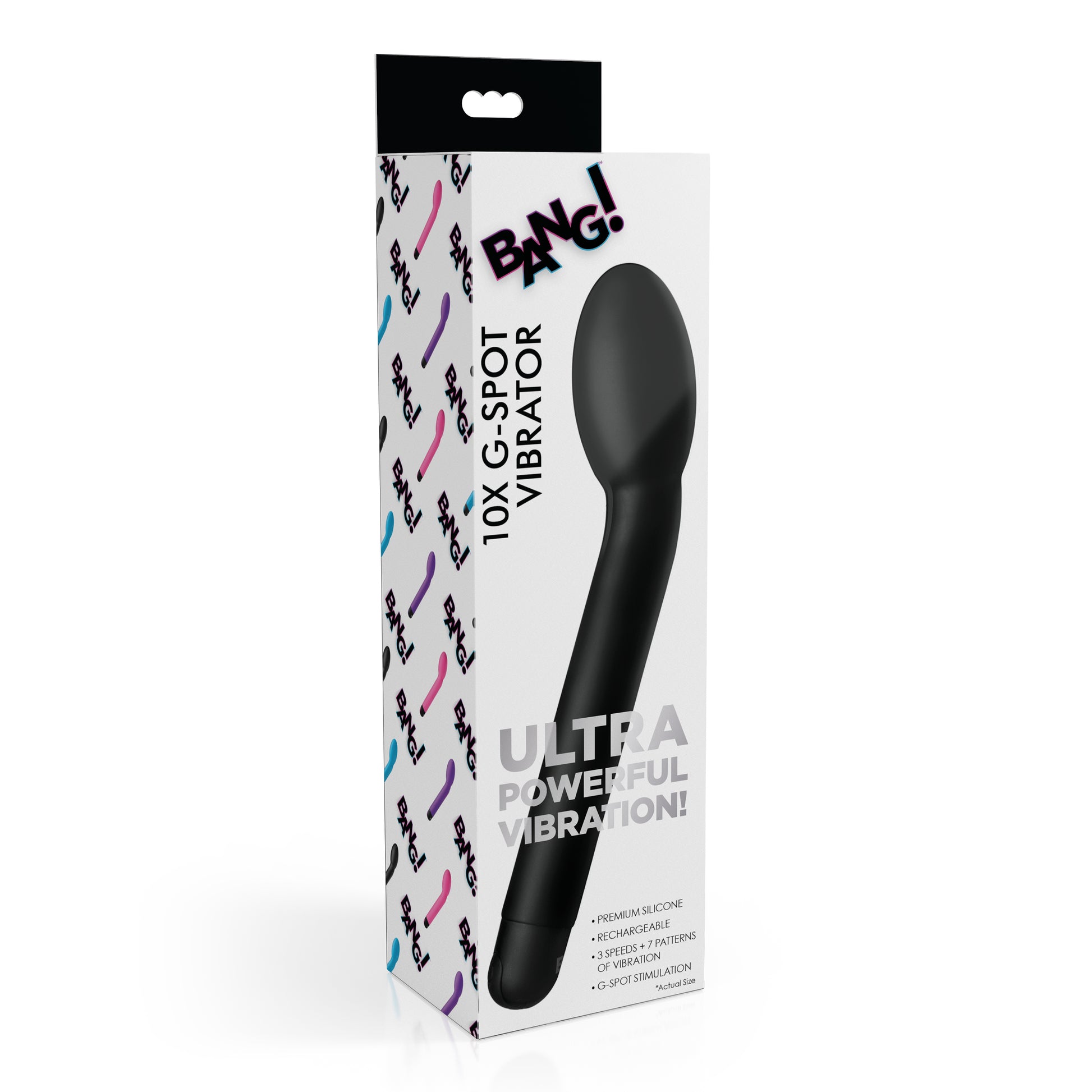 10X Silicone G-Spot Vibrator - Black