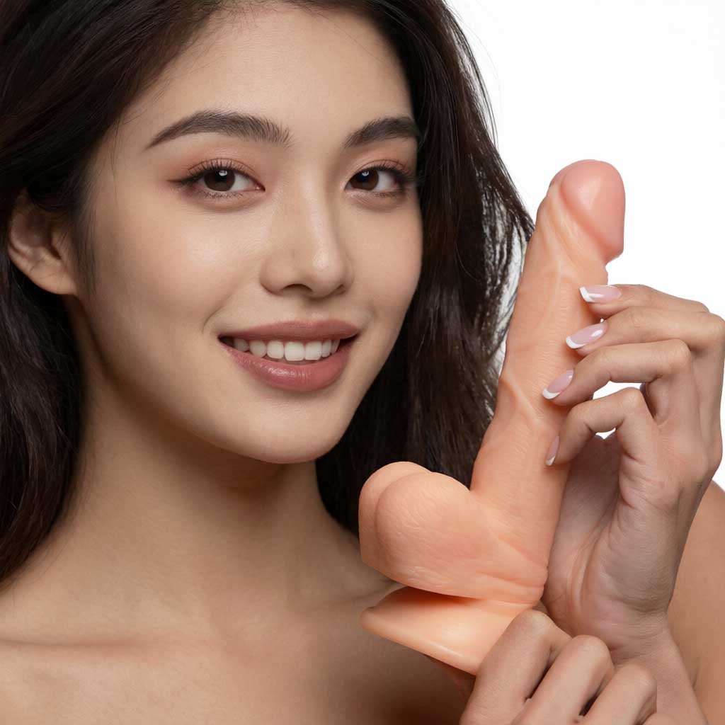 6.5 Inch Dildo with Balls - Light