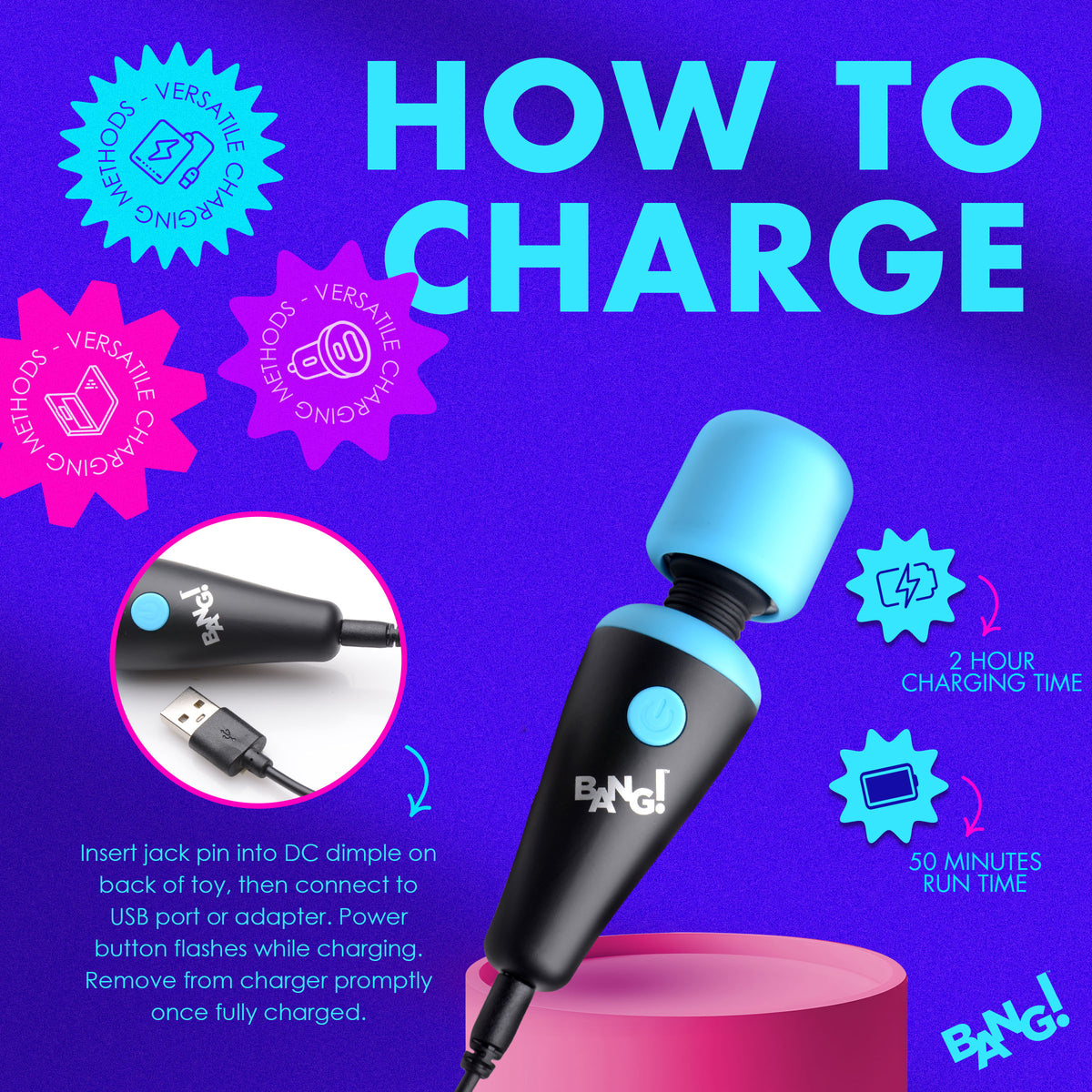 10X Ultra Powerful Silicone Mini Wand - Blue