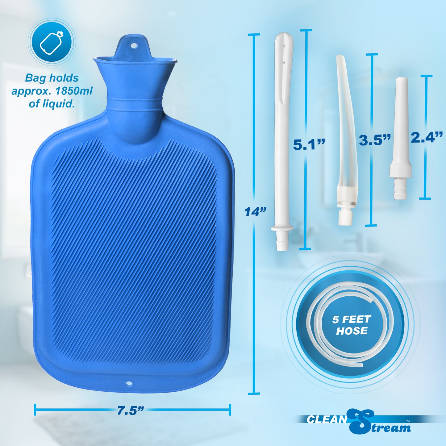 Deluxe Shower Enema Kit with 5 Tips