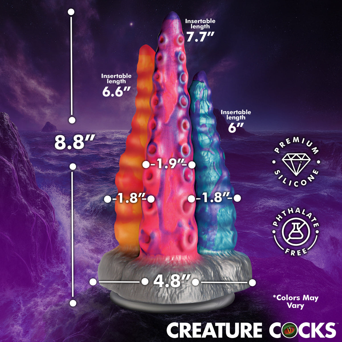 Tenta-Trio Silicone Dildo