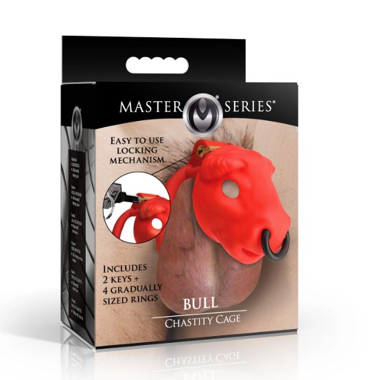 Bull Chastity Cage - Red
