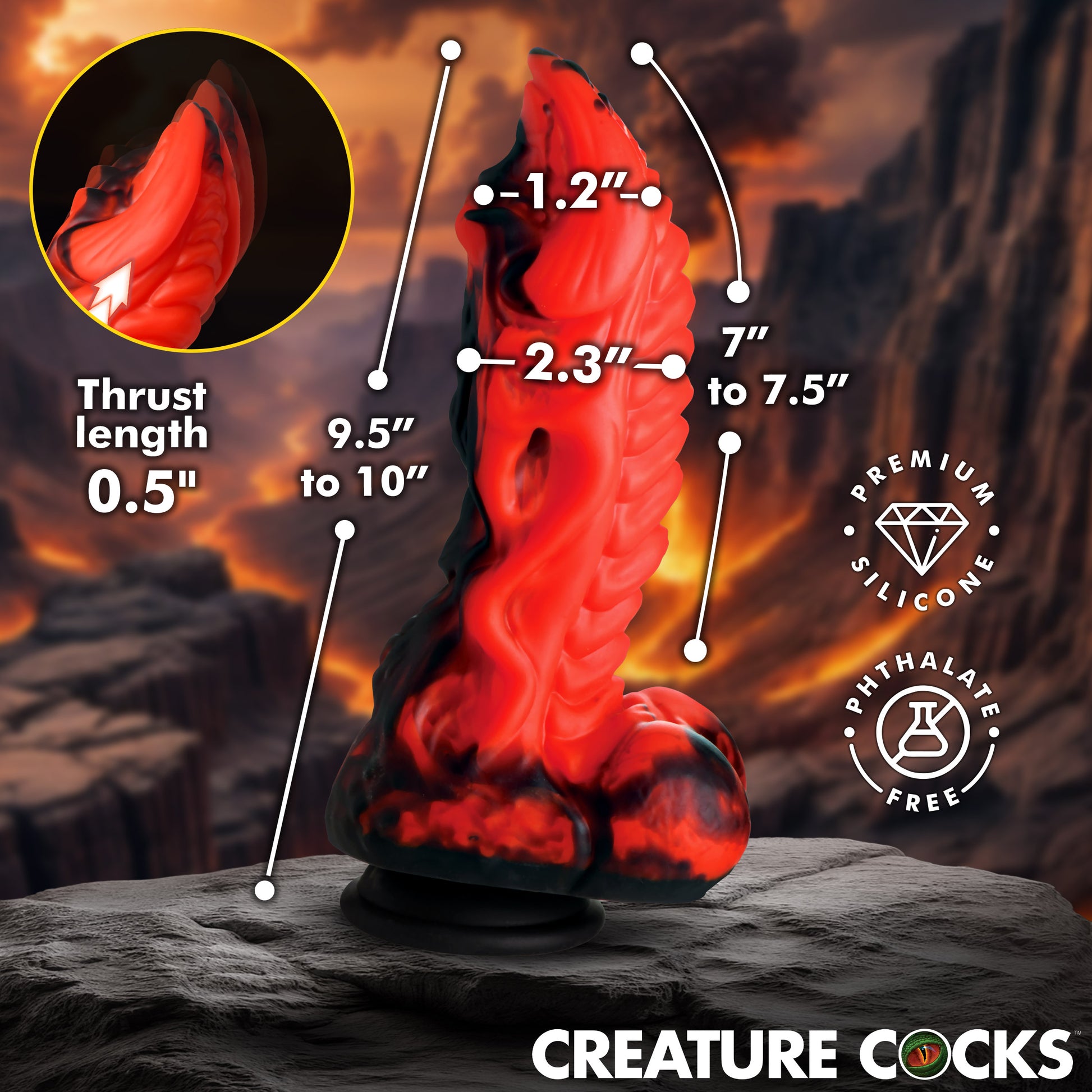 Dragon Thrust Thrusting and Vibrating Silicone Dildo
