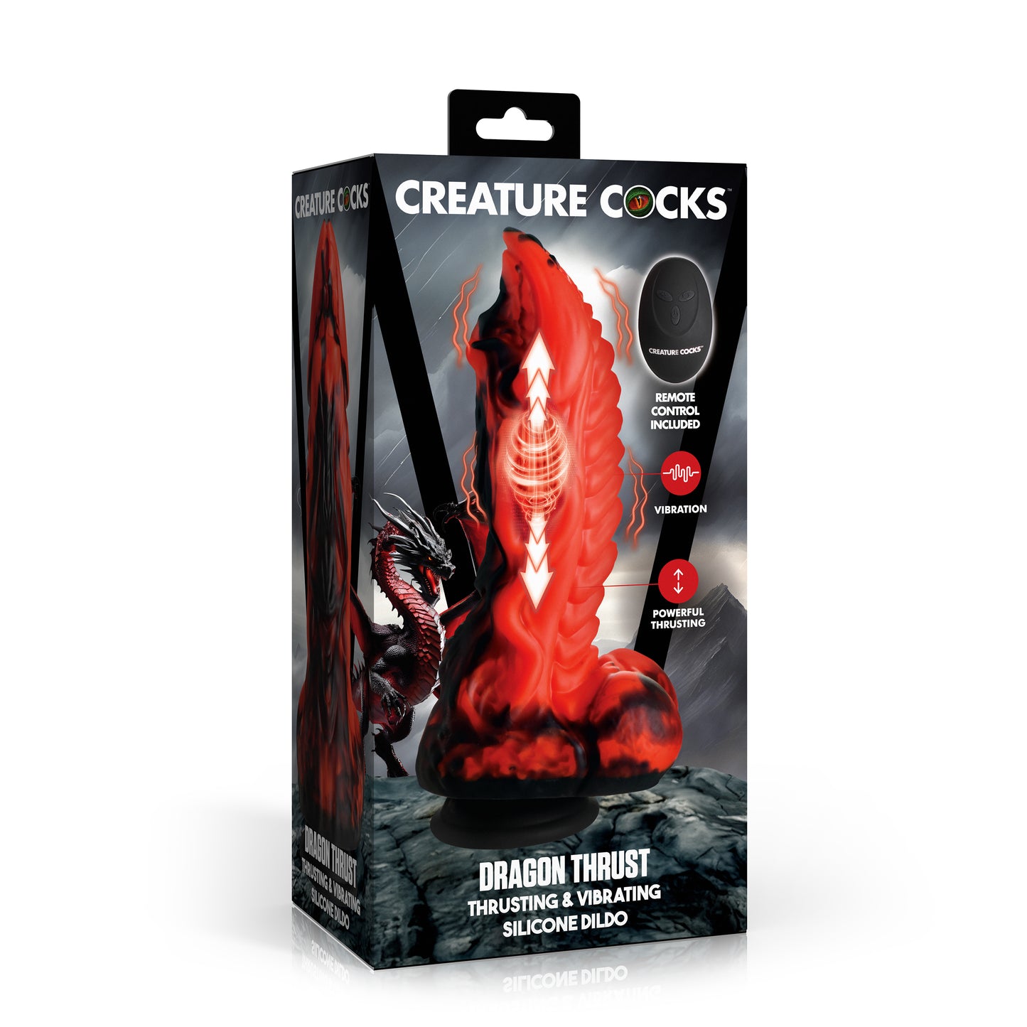 Dragon Thrust Thrusting and Vibrating Silicone Dildo