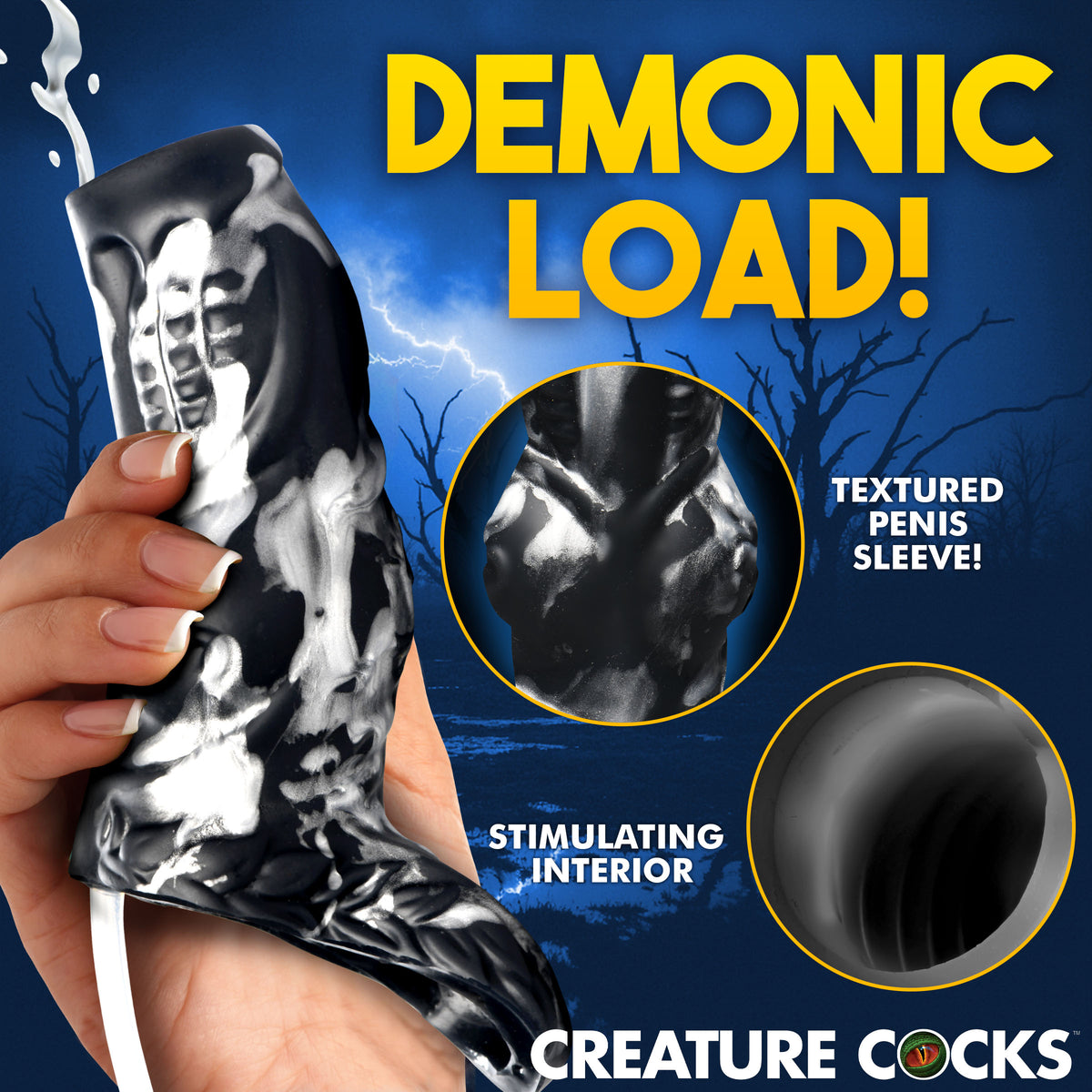 Night Prowler Squirting Silicone Penis Enhancer - Silver