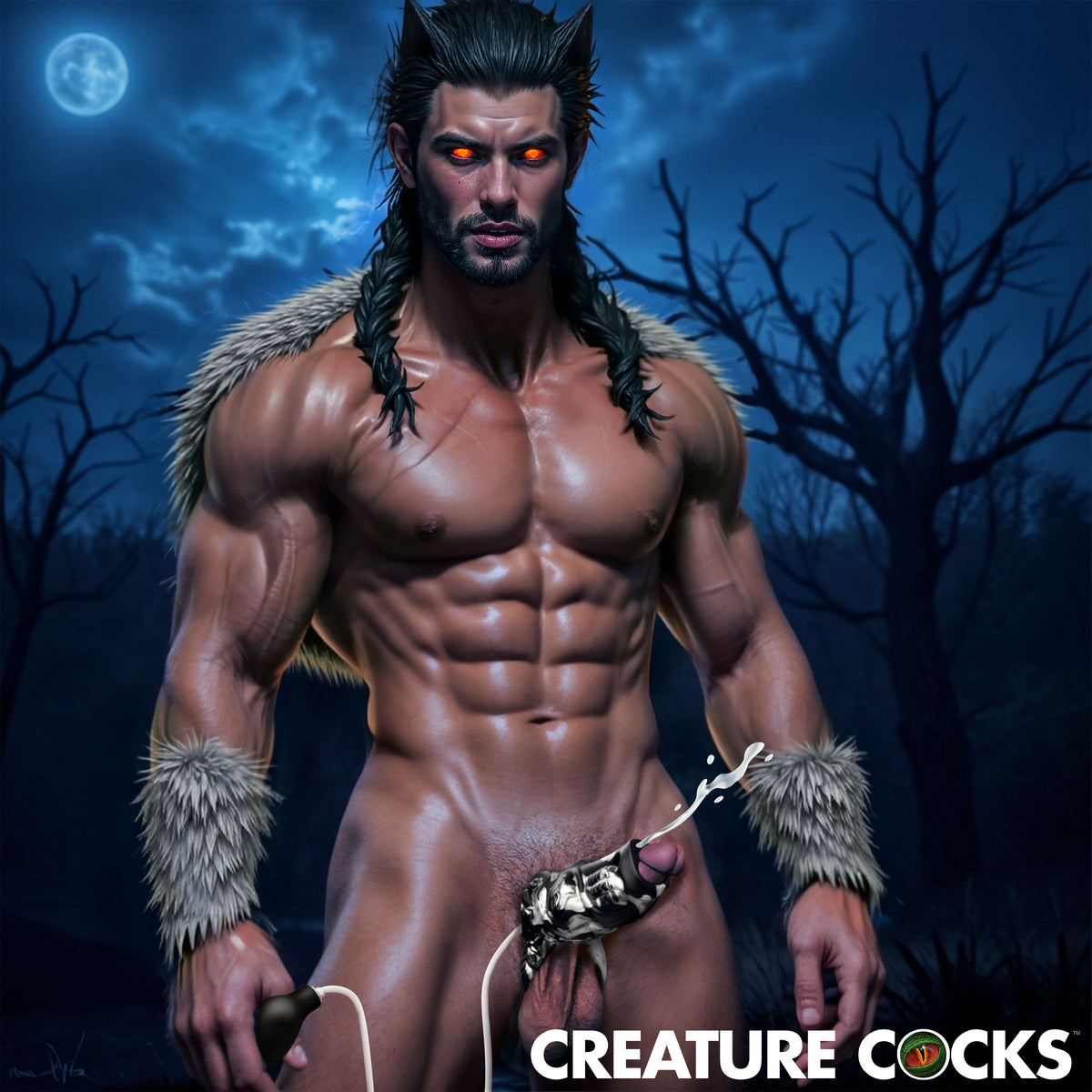 Night Prowler Squirting Silicone Penis Enhancer - Silver
