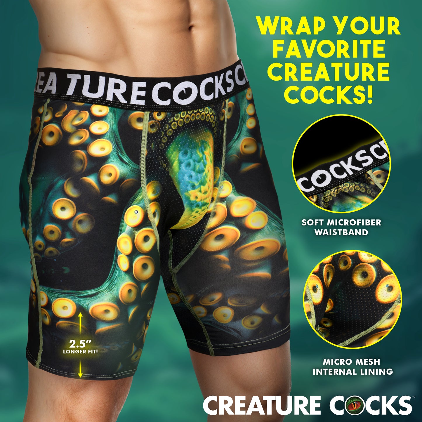 Creature Wear Monstropus Tentacled Monster Boxer Shorts - X-Large
