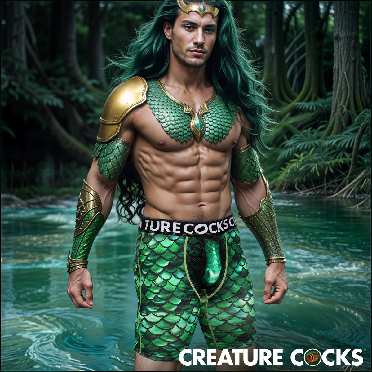 Creature Wear Cockness Monster Lake Creature Boxer Shorts - X-Large