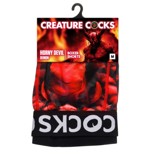 Creature Wear Horny Devil Demon Boxer Shorts - Medium