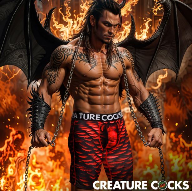 Creature Wear Horny Devil Demon Boxer Shorts - X-Large