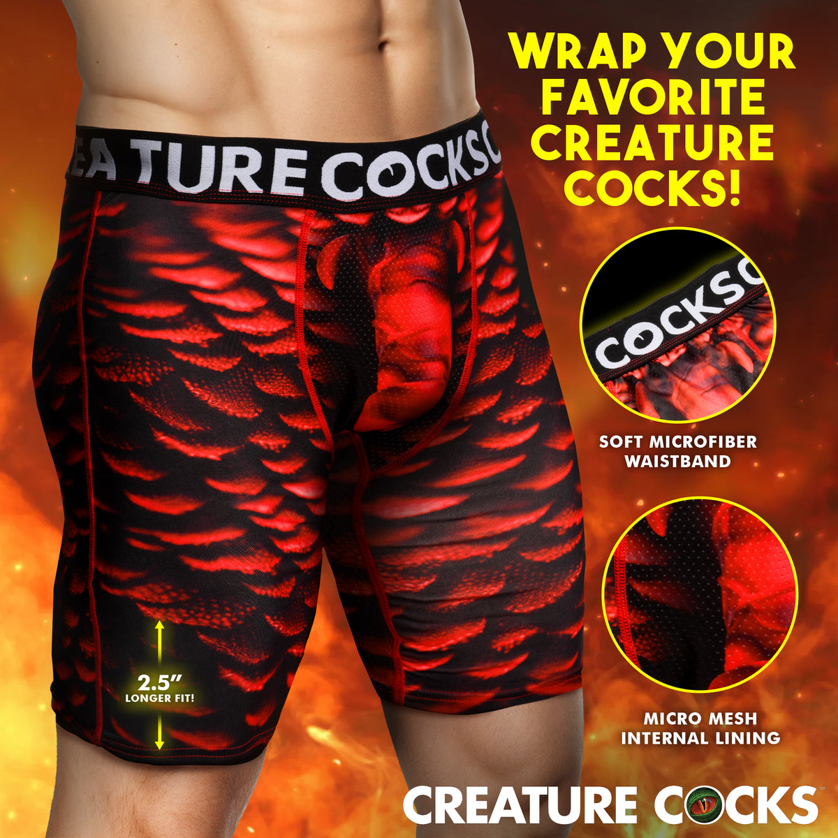 Creature Wear Horny Devil Demon Boxer Shorts - X-Large
