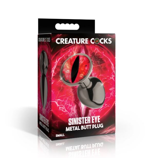 Sinister Eye Red Eye Metal Butt Plug - Small