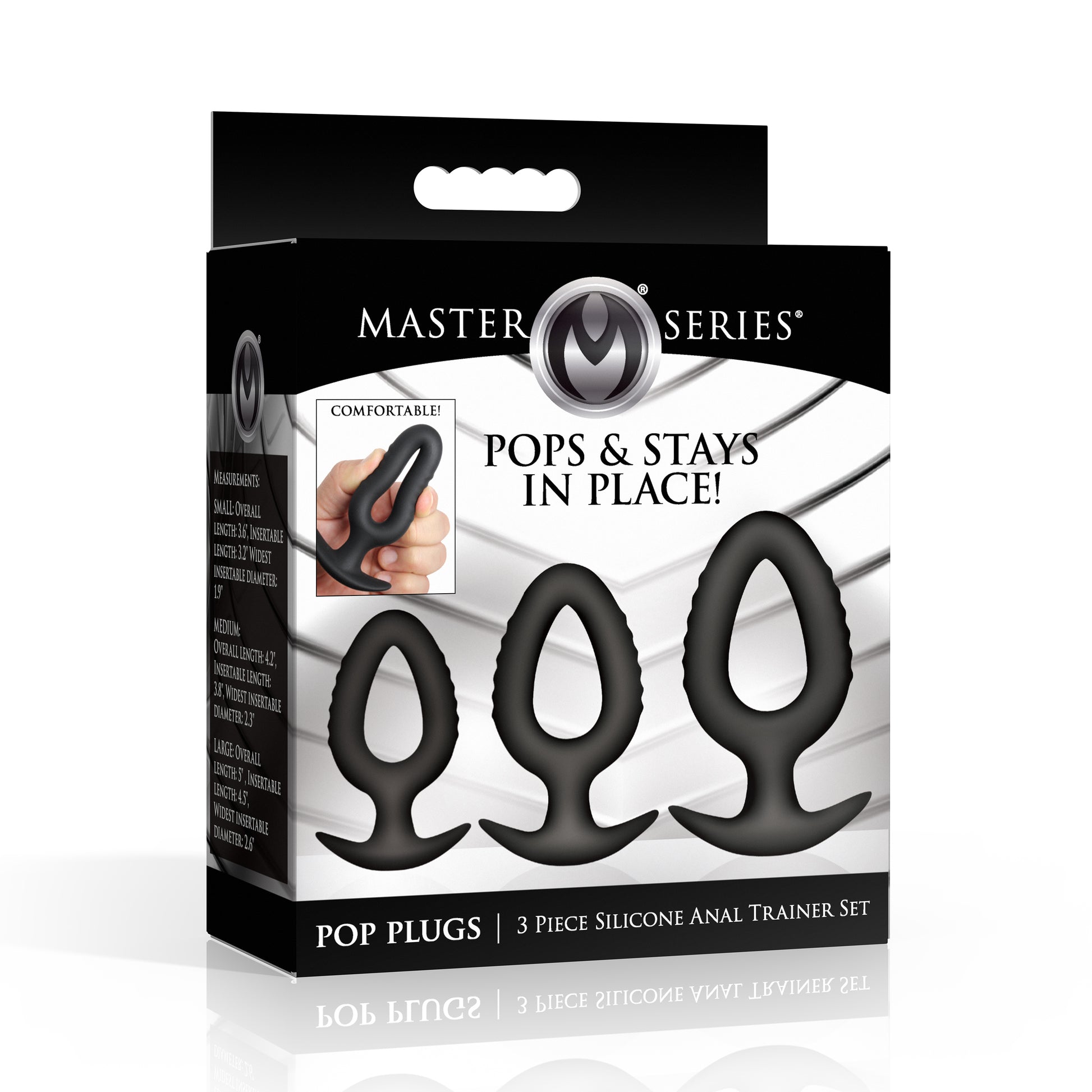 Pop Plugs 3 Piece Hollow Silicone Anal Trainer Set