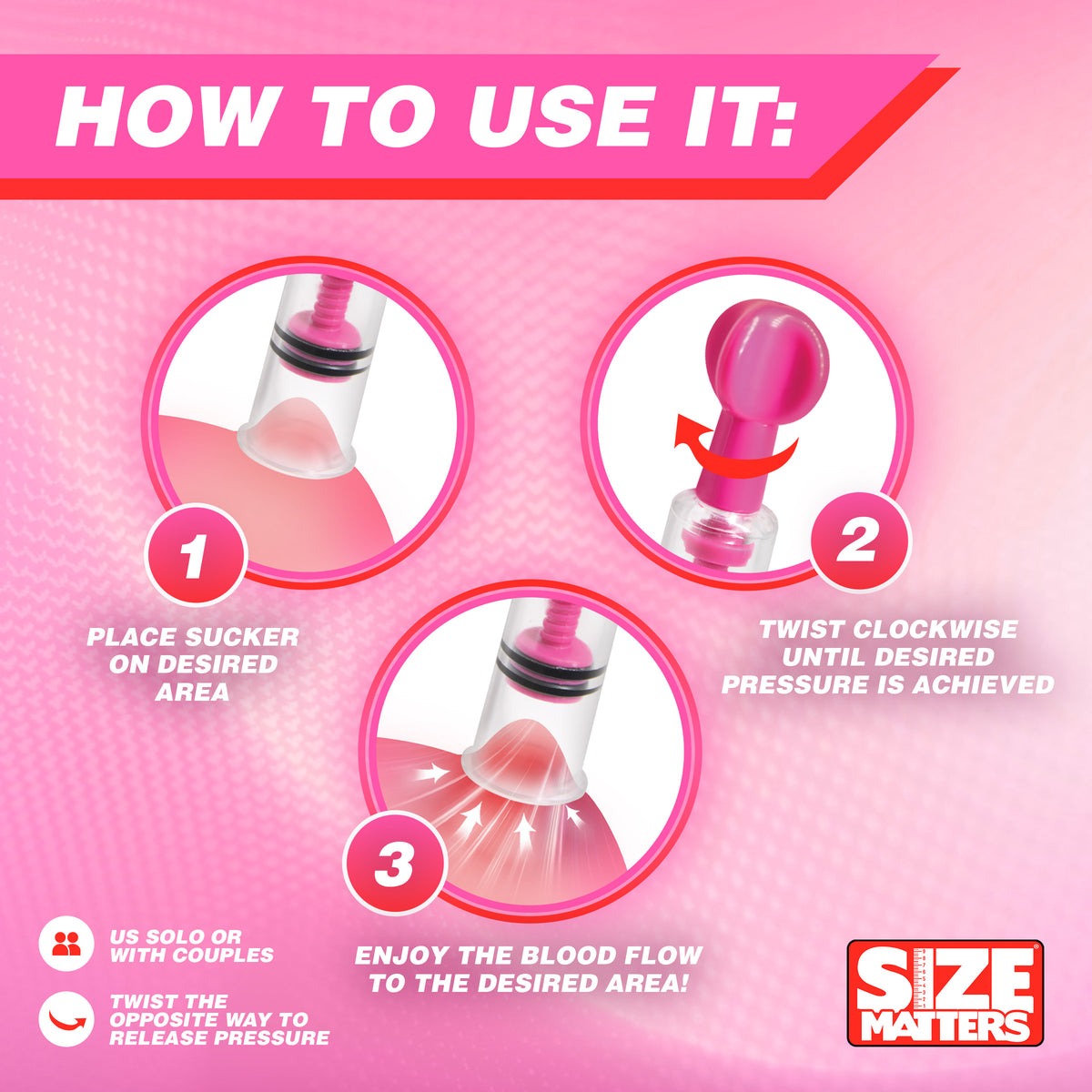 MAXtwist Clit & Nipple Triple Sucker Set - Pink