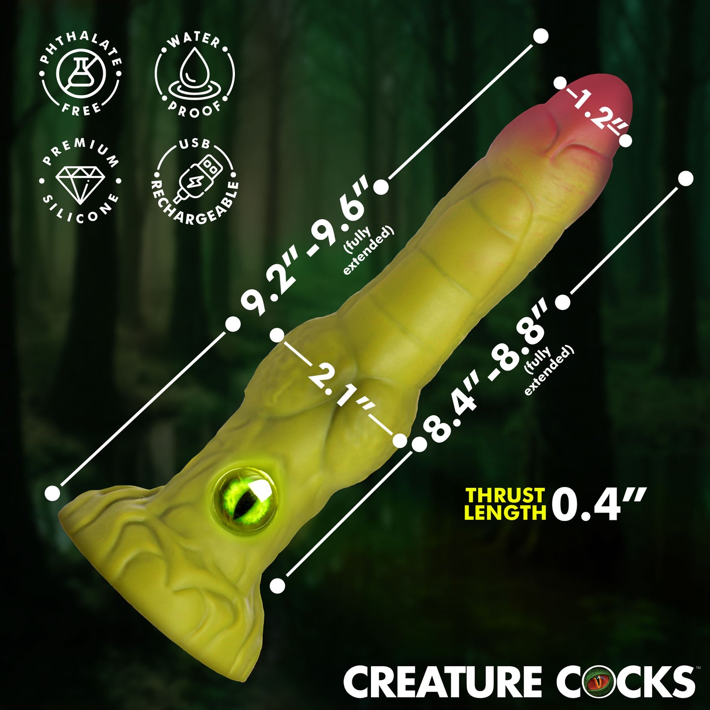Eyegor Thrusting and Vibrating Silicone Dildo