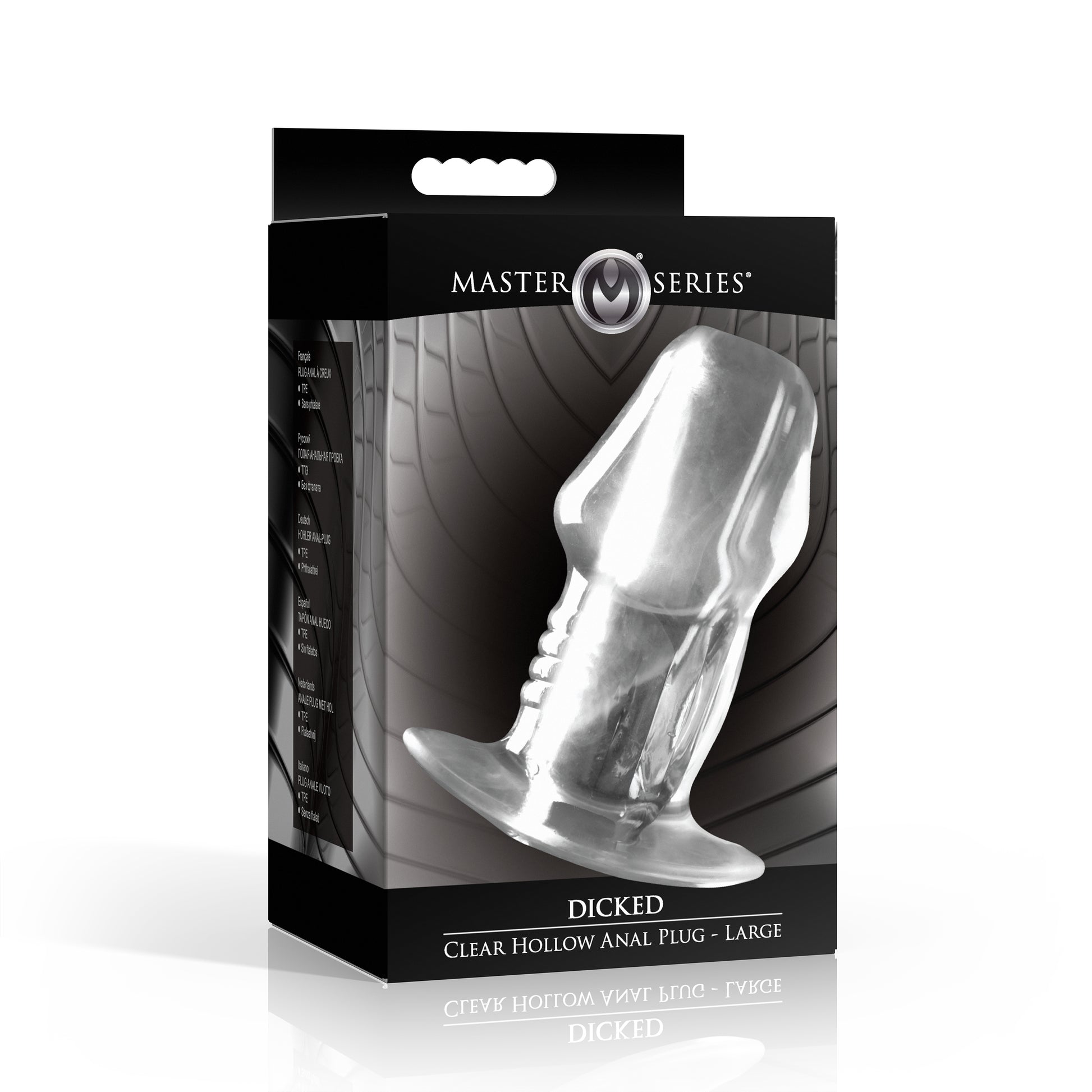 Dicked Clear Hollow Anal Plug - Large