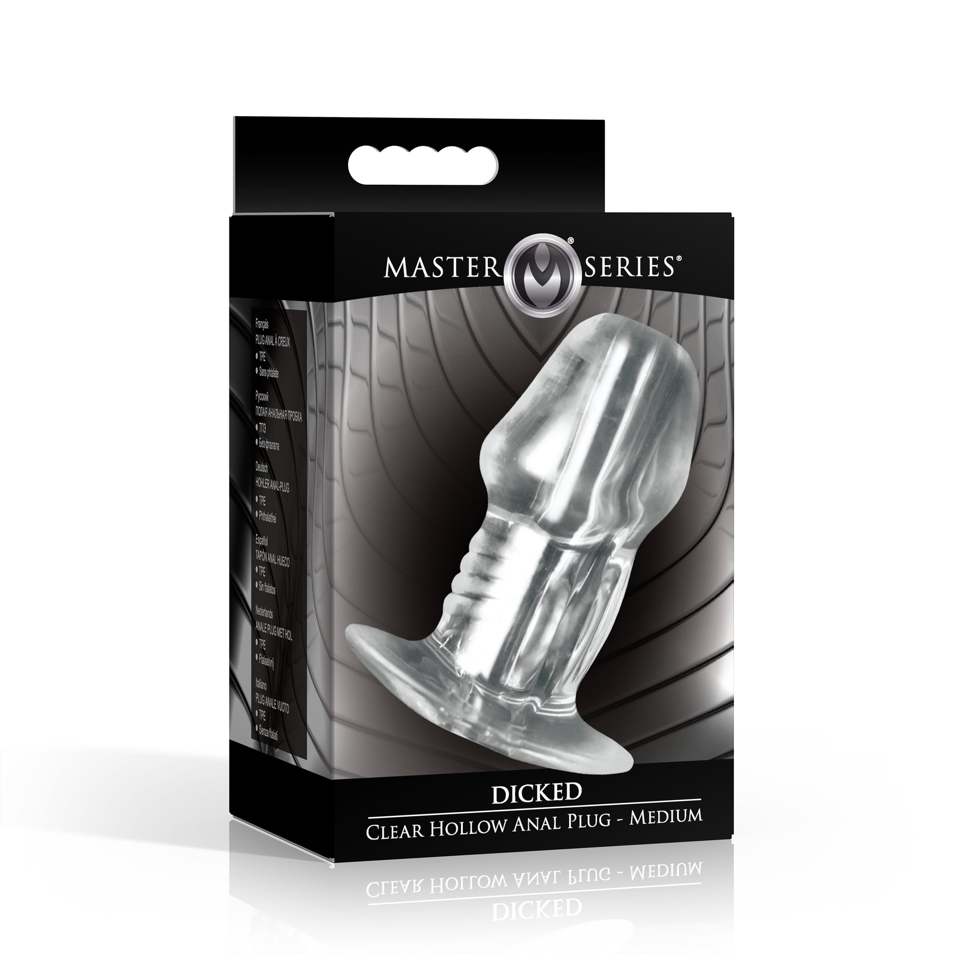 Dicked Clear Hollow Anal Plug - Medium