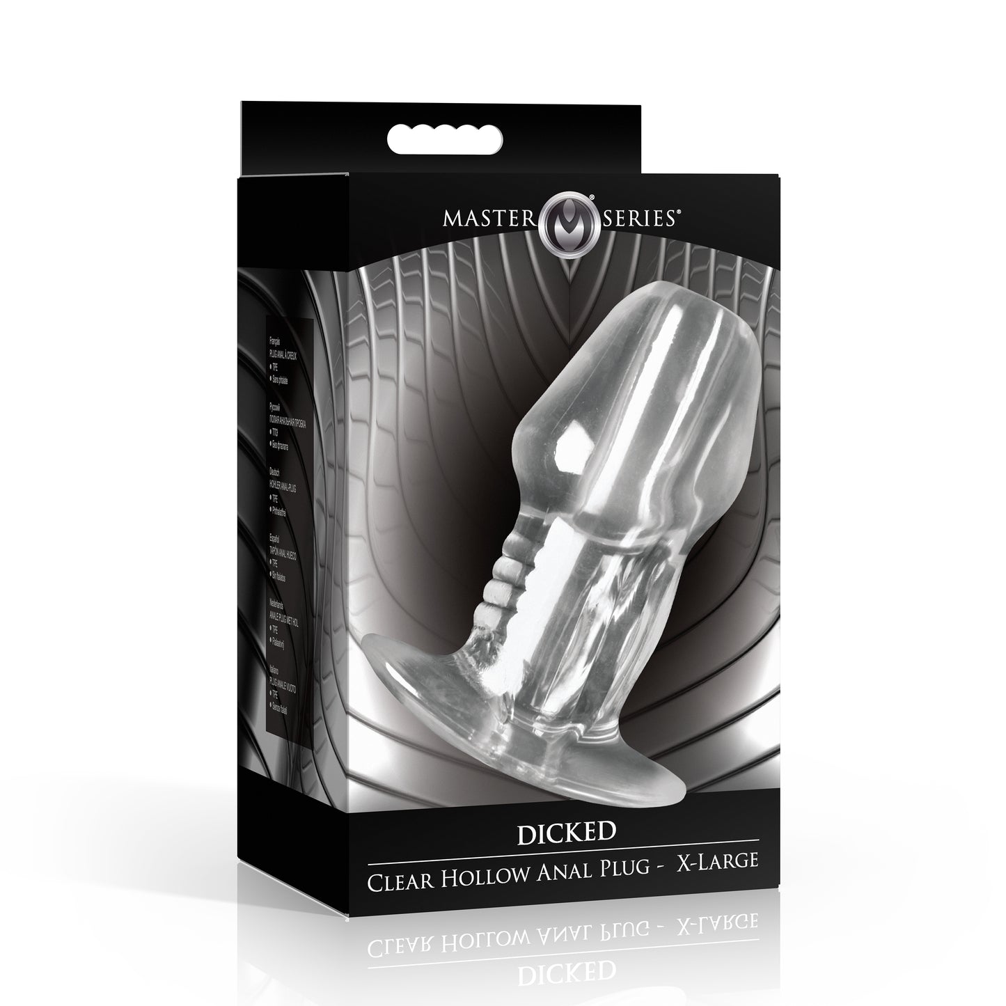 Dicked Clear Hollow Anal Plug - X-Large
