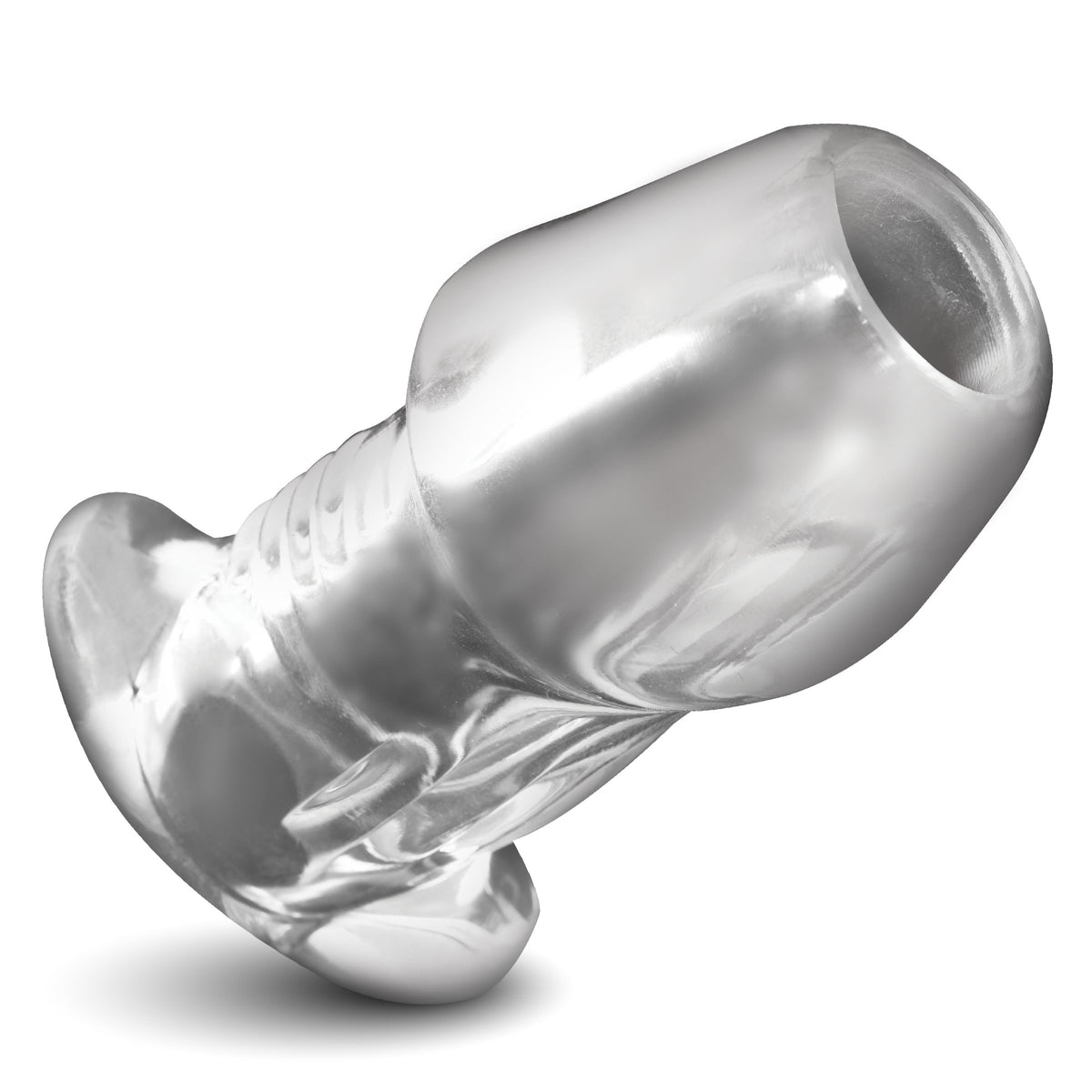 Dicked Clear Hollow Anal Plug - Large