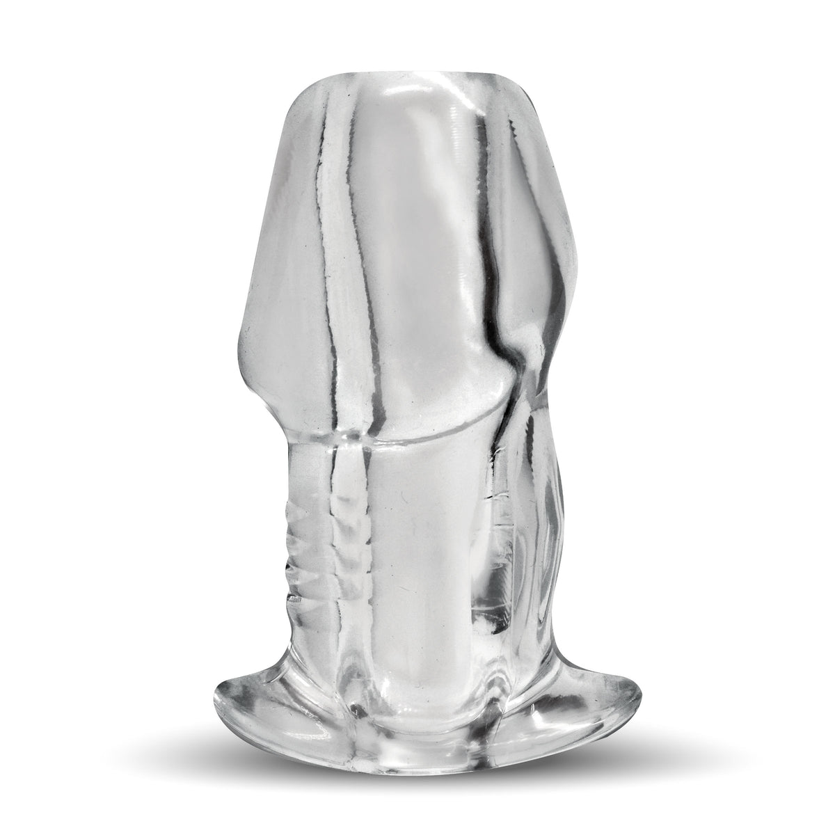 Dicked Clear Hollow Anal Plug - Medium