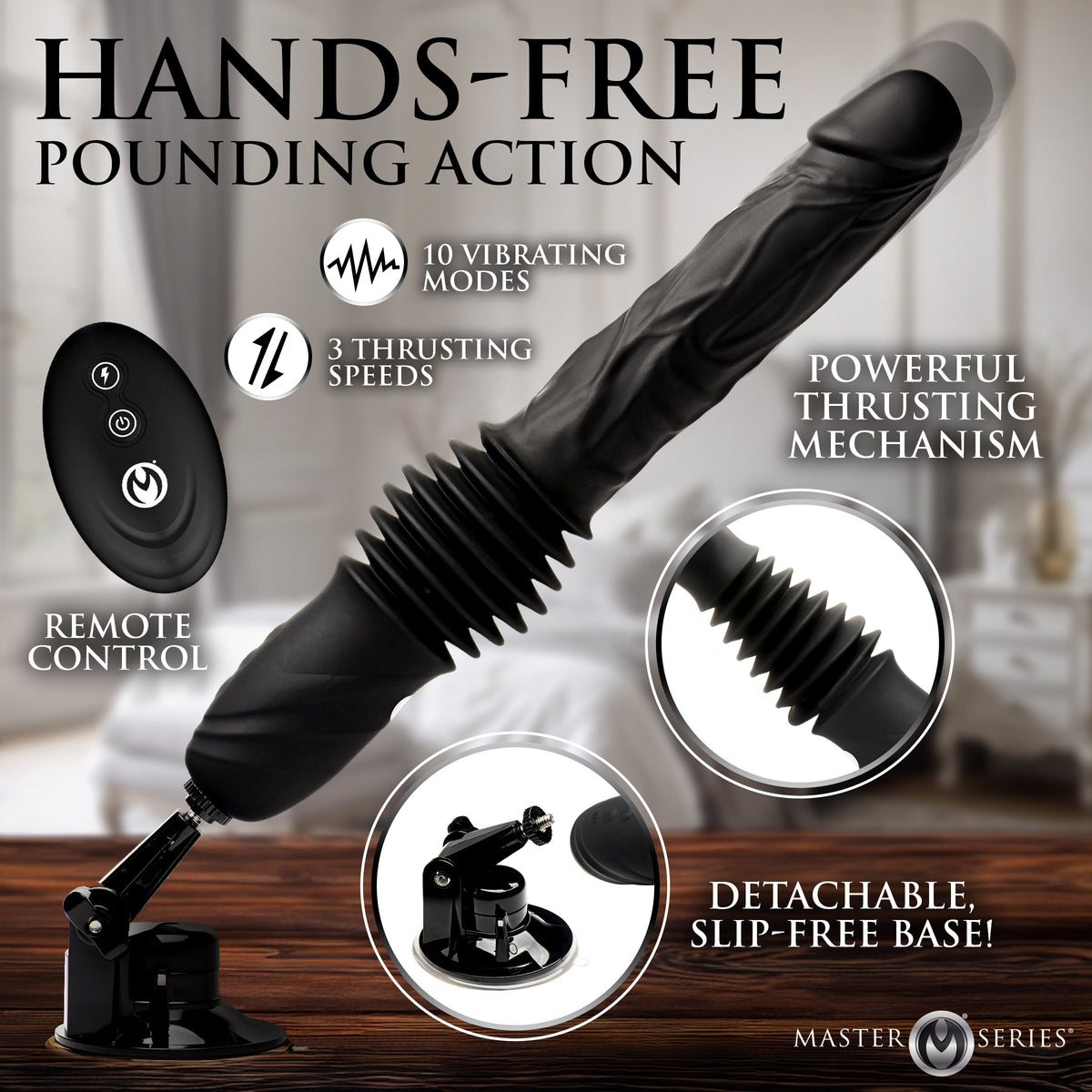 Double Pounder Silicone Vibrating Dildo Thruster