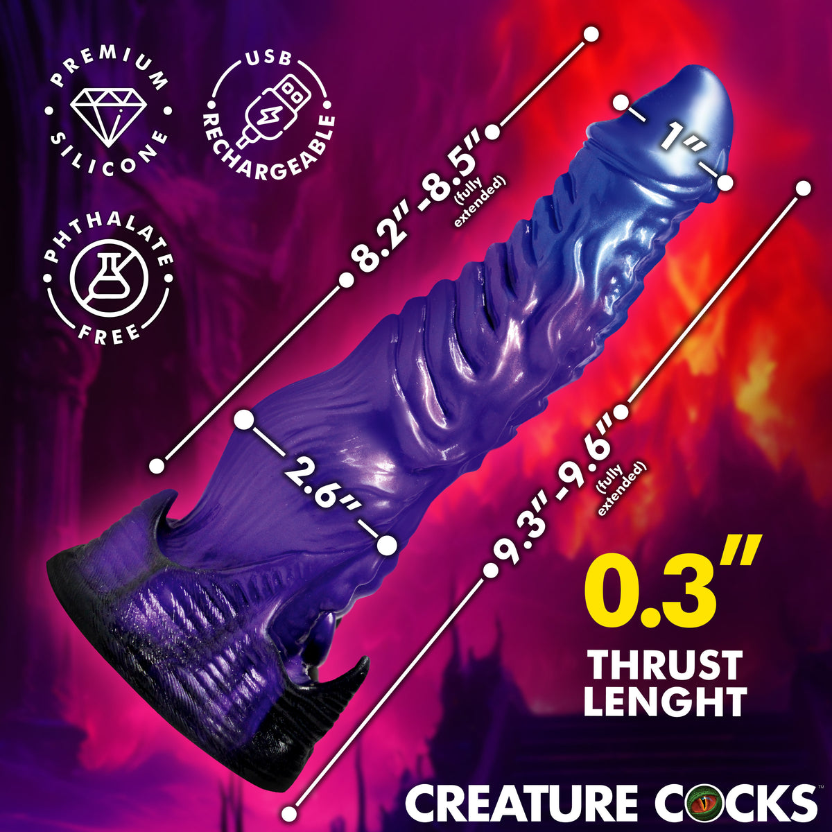 Diabolos Thrusting and Vibrating Dildo