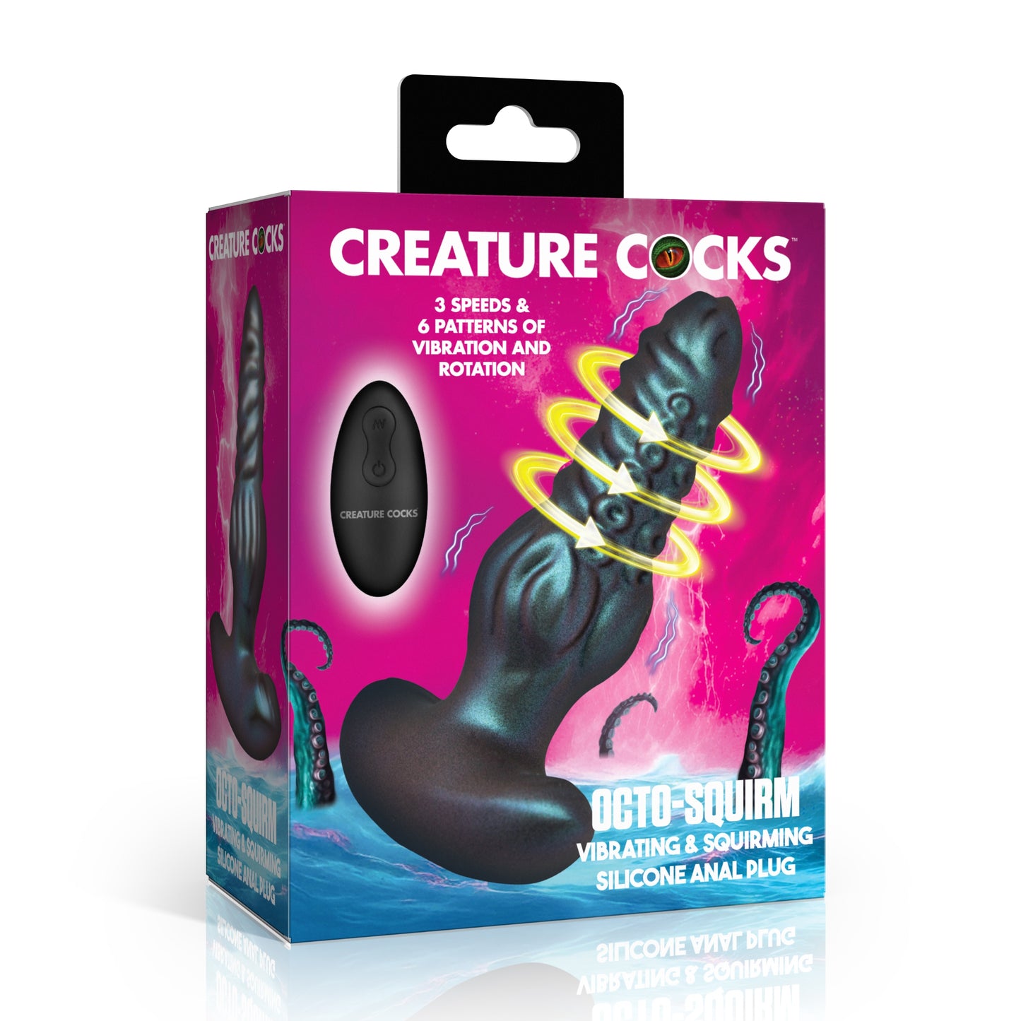 Octo-Squirm Vibrating and Squirming Silicone Anal Plug