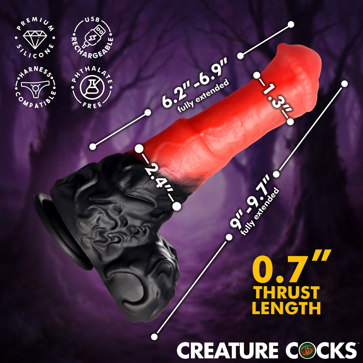 Ultimate Centaur Thrusting and Vibrating Silicone Dildo