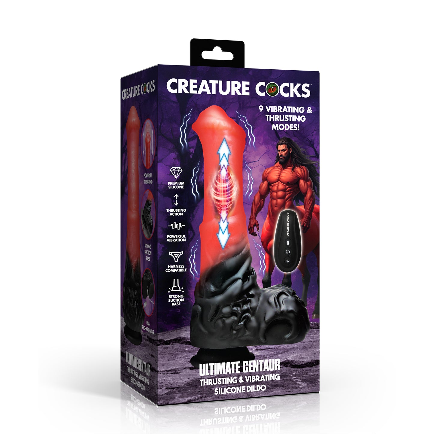 Ultimate Centaur Thrusting and Vibrating Silicone Dildo