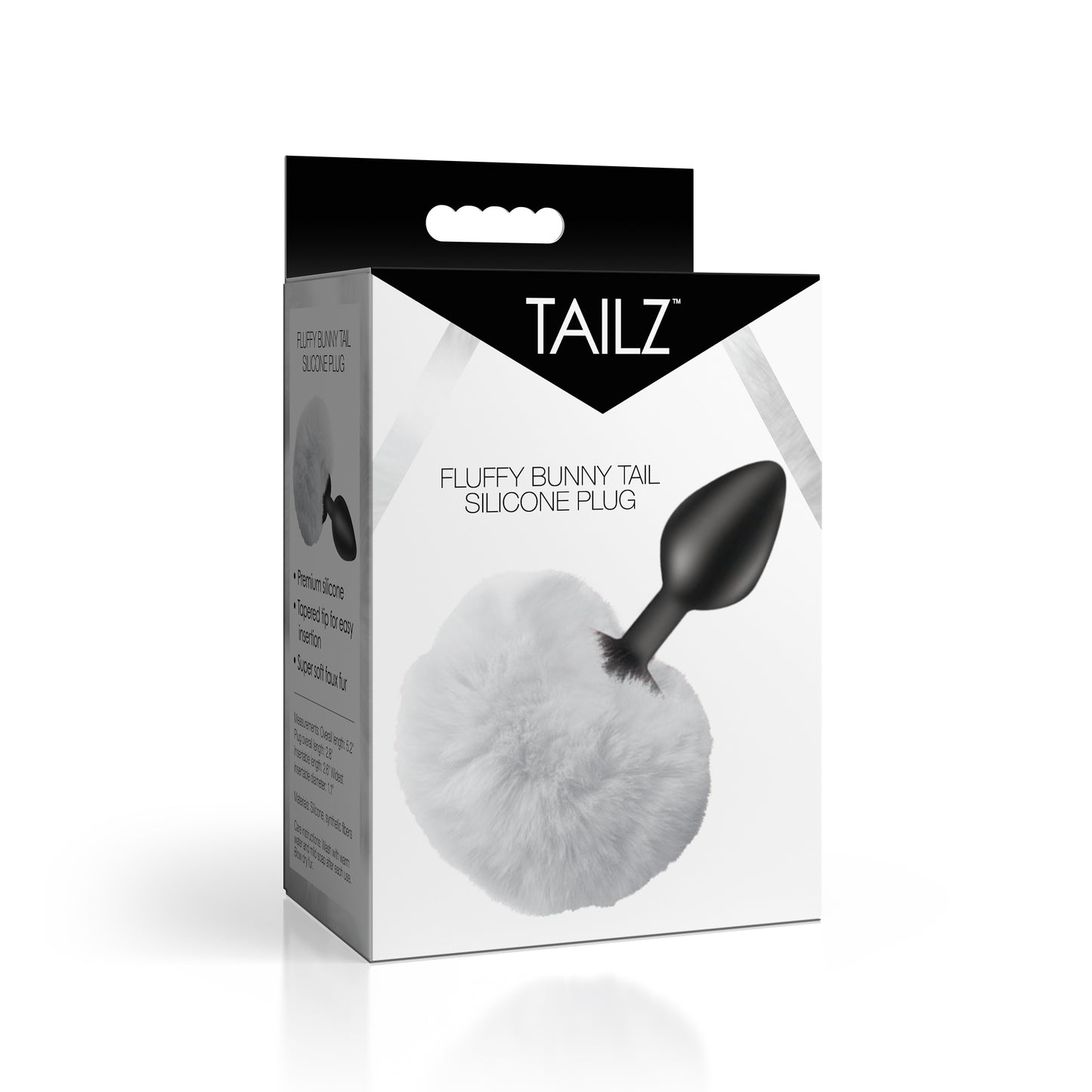 Fluffy Bunny Tail Silicone Plug - White