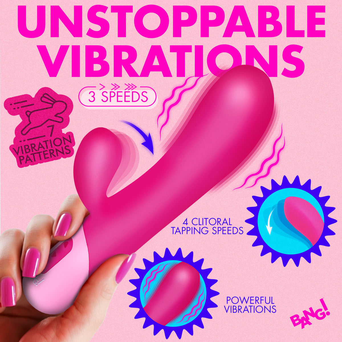 Clit Tapping Vibrating Rabbit - Pink