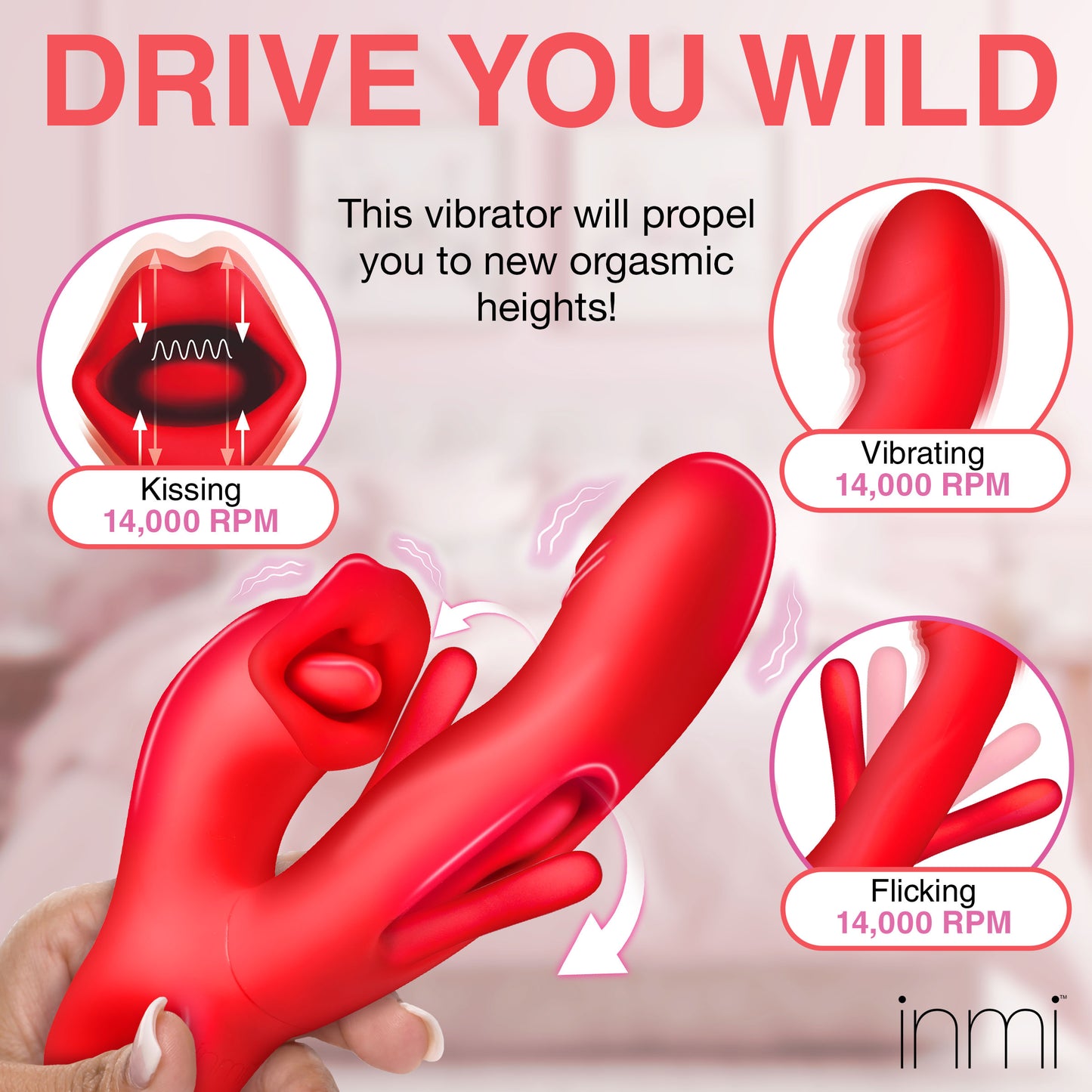 Kissing and Flicking Silicone Vibrator
