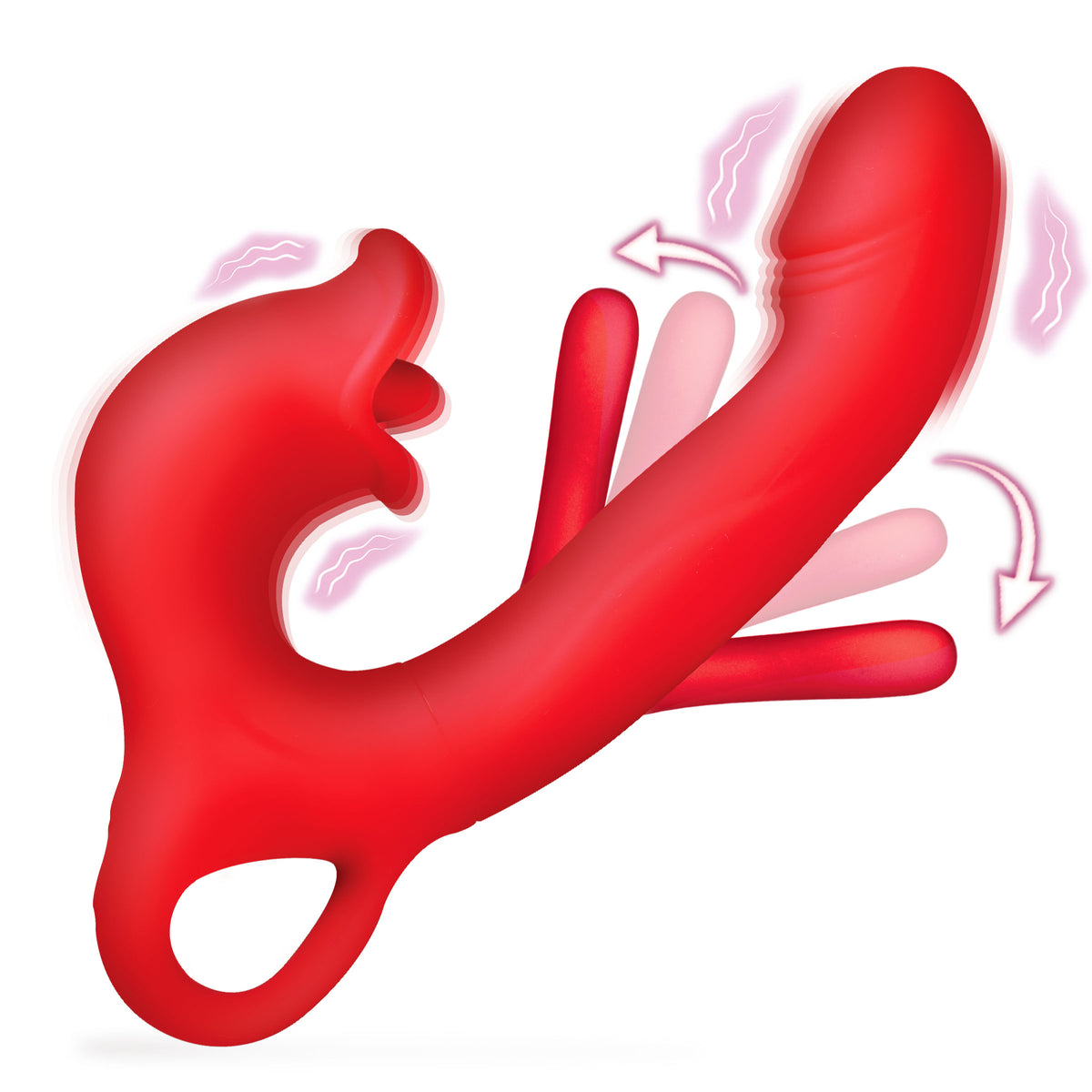 Kissing and Flicking Silicone Vibrator
