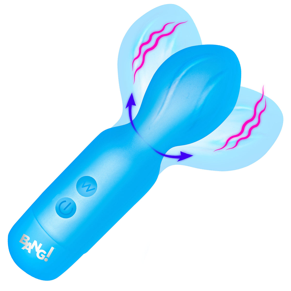 18X Vibrating Silicone Mini Wand - Blue