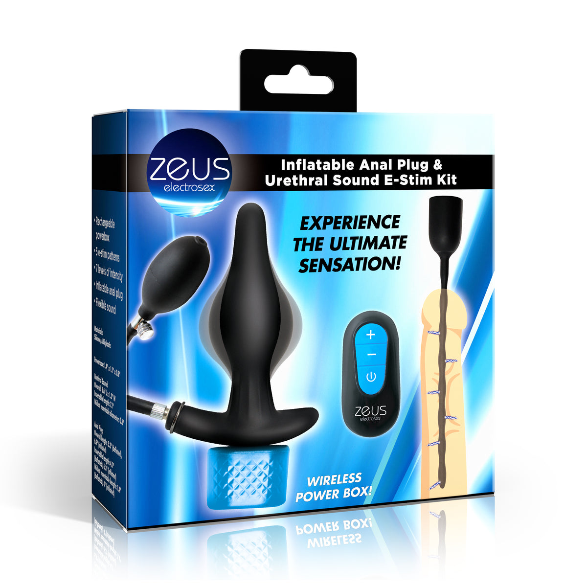 Inflatable Anal Plug and Urethral Sound E-Stim Kit
