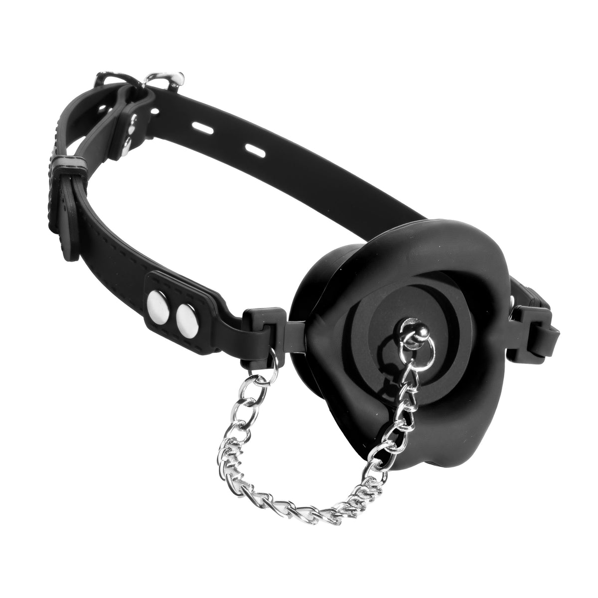 Plugged Silicone Feeding Gag - Black