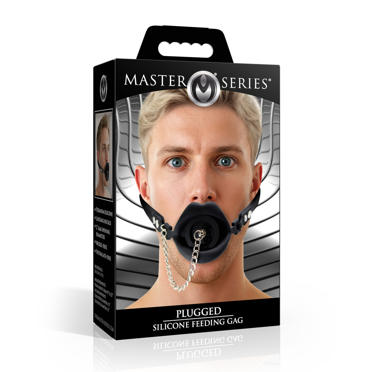 Plugged Silicone Feeding Gag - Black