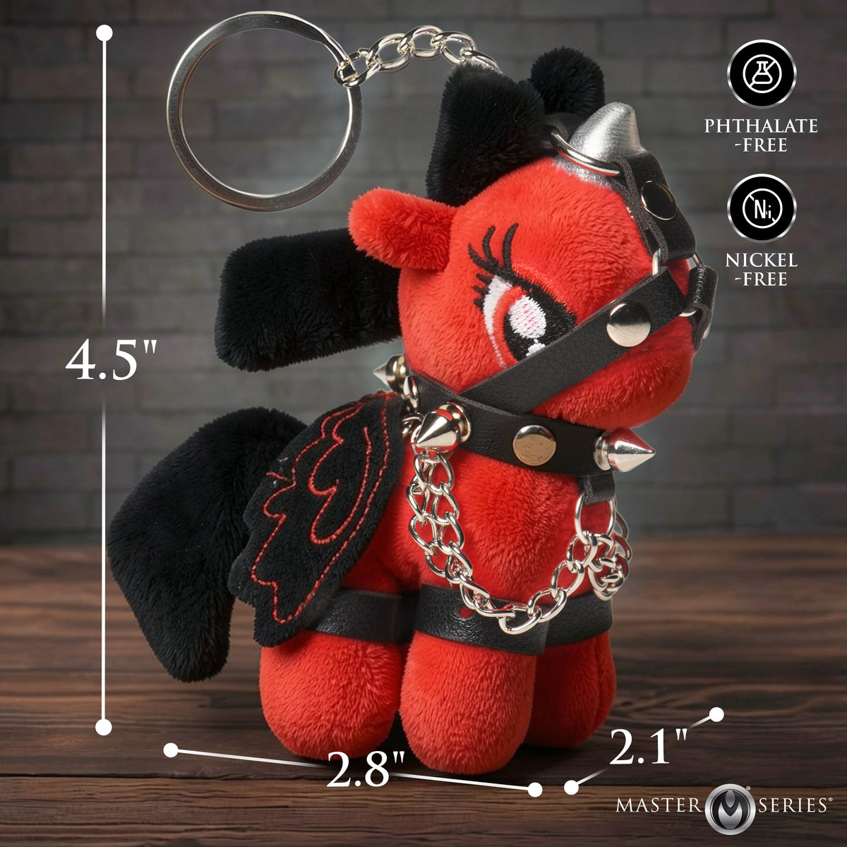 Scarlett Chainheart Bondage Pony Keychain - Red