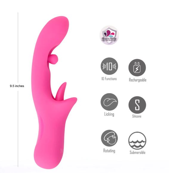 Alora Dual Motor Licking & Rotating Vibe Pink