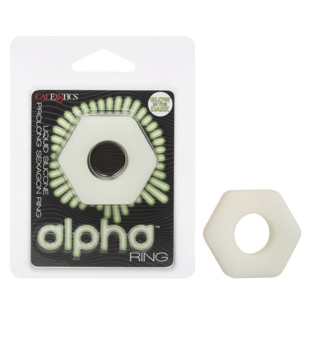 Alpha Liquid Silicone Glow In The Dark Prolong Sexagon Ring