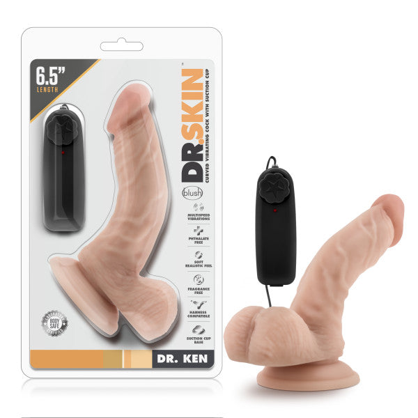 Dr. Skin - Dr. Ken - 6.5in Vibrating Cock With Suction Cup - Vanilla